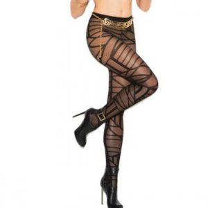 Sheer Pantyhose With Geometric Pattern by Elegant Moments